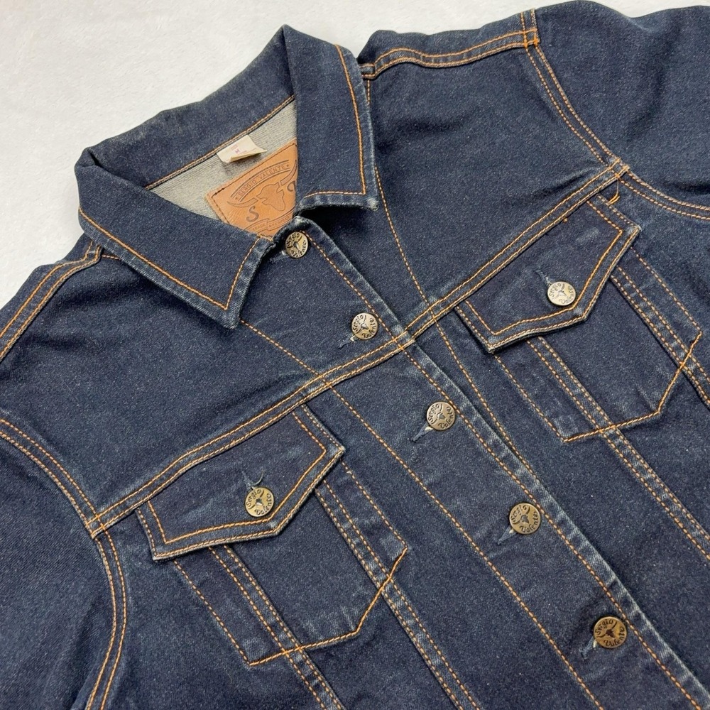 Sergio Valente Jacket Womens M Blue Denim Collared Pockets Embroidered Logo